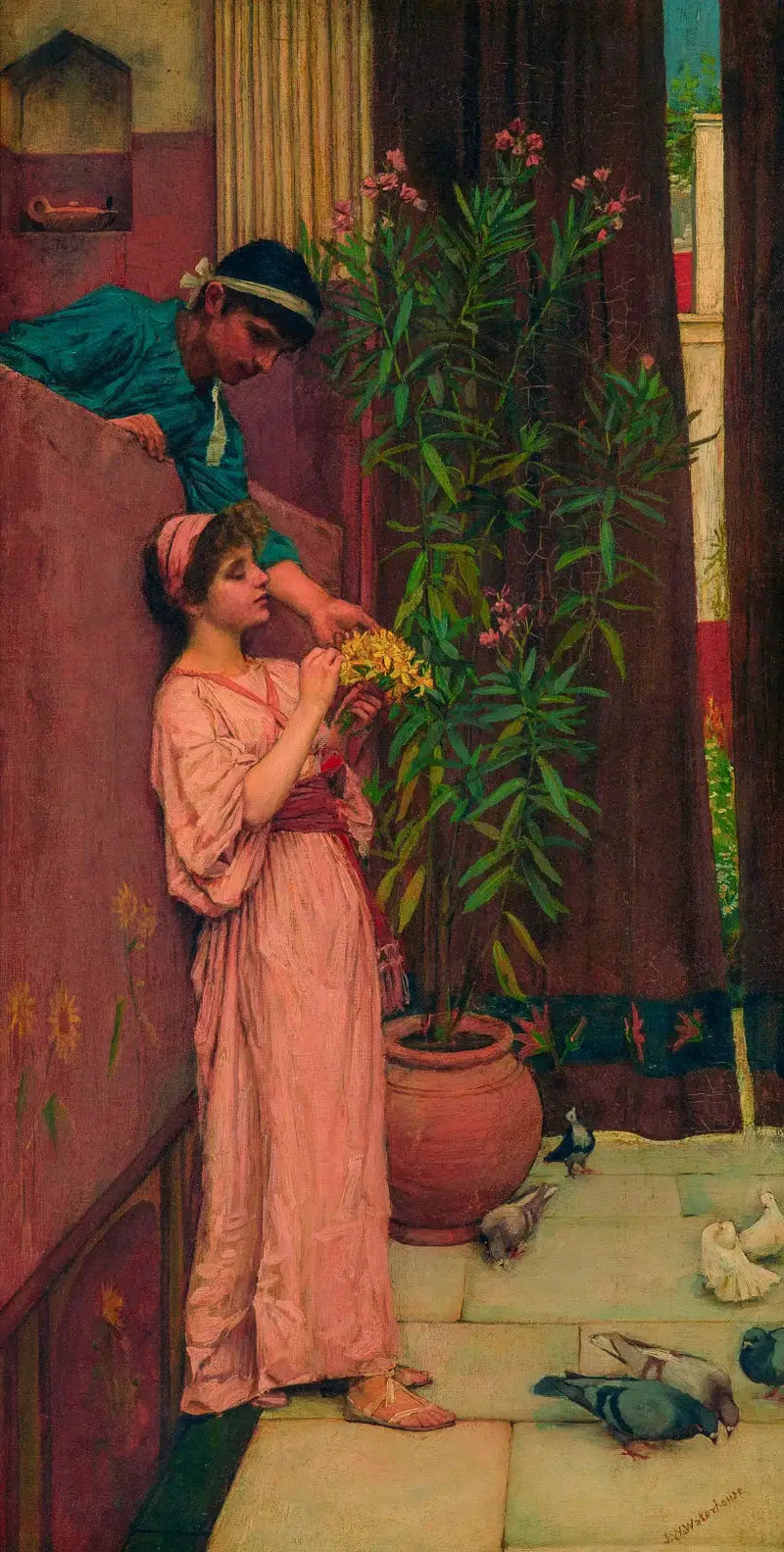 Dziedziniec / Słodkie ofiary - John William Waterhouse