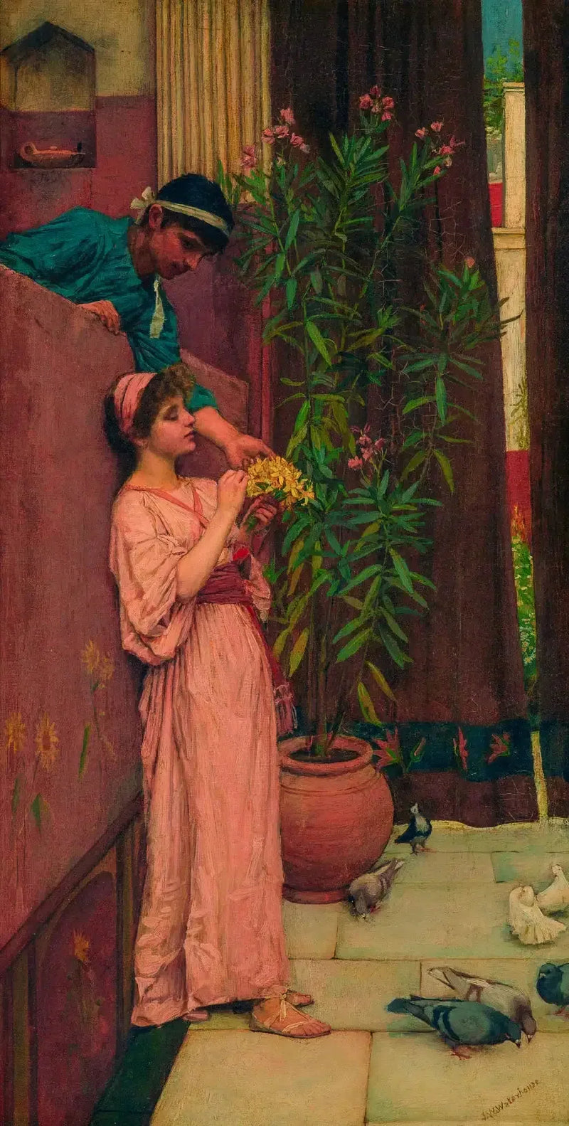 Dziedziniec / Słodkie ofiary - John William Waterhouse