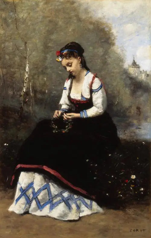 Wieniec kwiatów - Jean-Baptiste Camille Corot