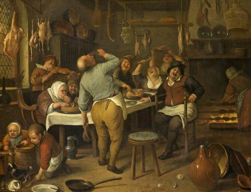 La cuisine grasse - Jan Steen image 1 reproduction d’œuvre d’art à l’huile