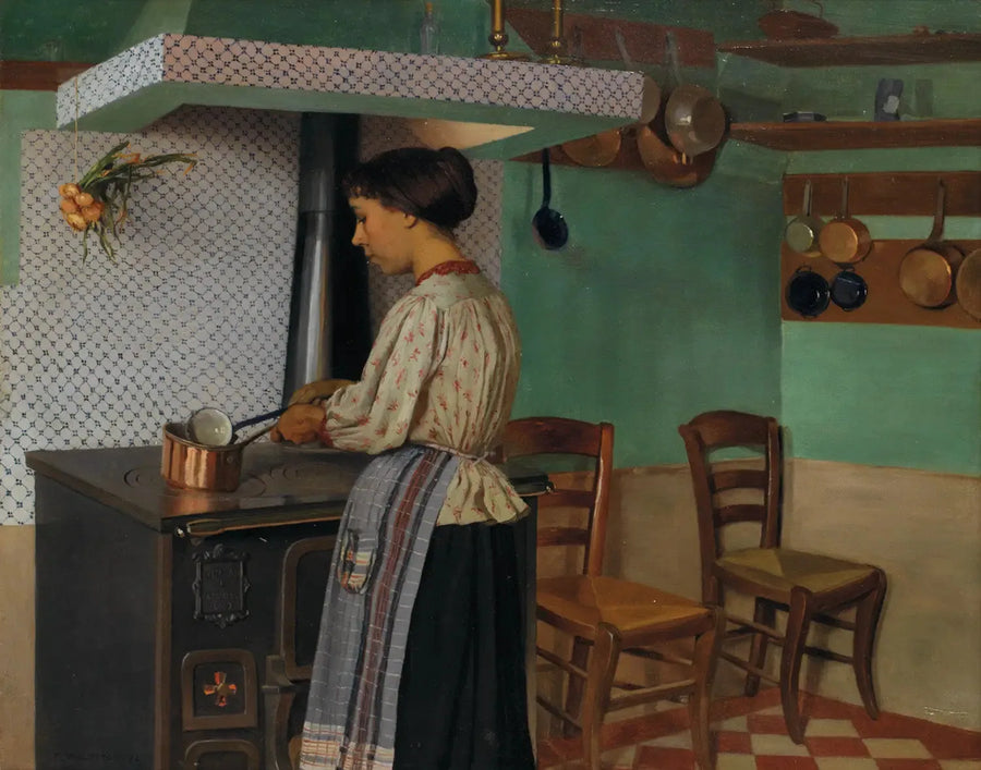Kuchnia z piecem - Félix Vallotton