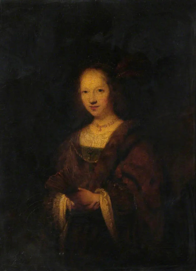 Dama z wachlarzem (według Rembrandta) - Joshua Reynolds