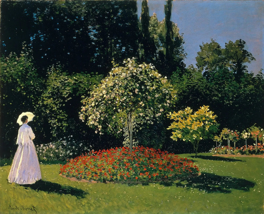 Dama w bieli w ogrodzie - Claude Monet