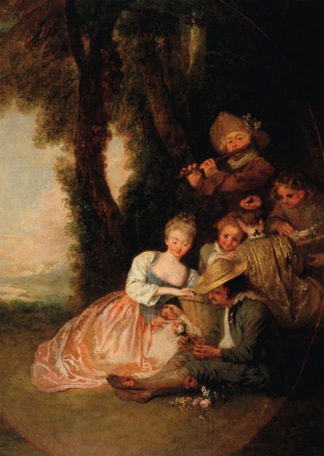 Oczekiwane oświadczenie - Antoine Watteau