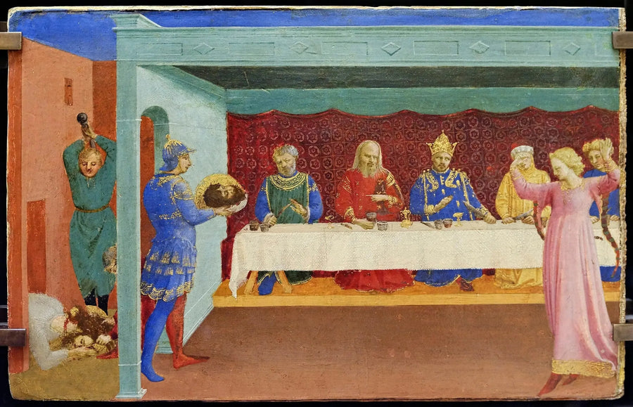Zdjęcie głowy św. Jana Chrzciciela i Uczta Heroda - Fra Angelico