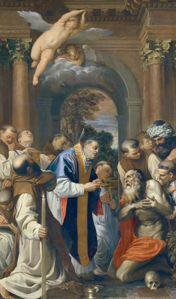 La Dernière Communion de saint Jérôme - Agostino Carracci image 1 reproduction artisanale de tableau