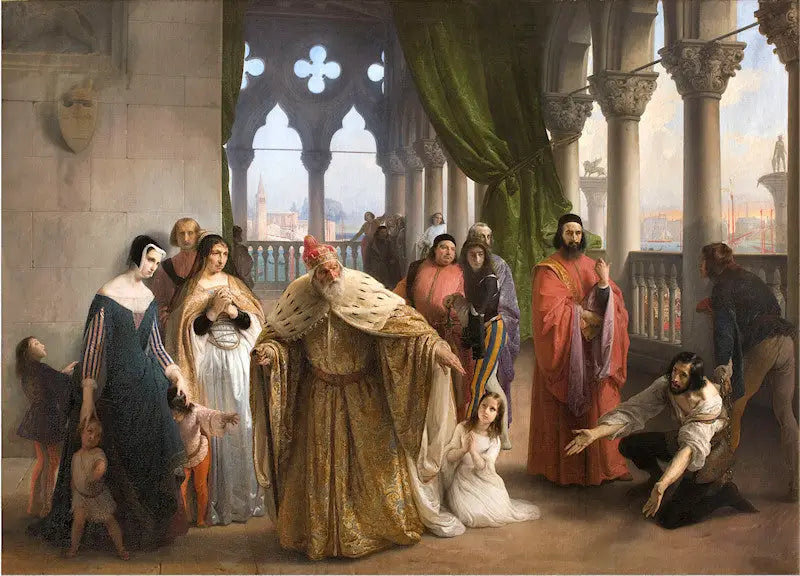 Ostatnie spotkanie Jacopo Foscari z rodziną przed jego wygnaniem - Francesco Hayez