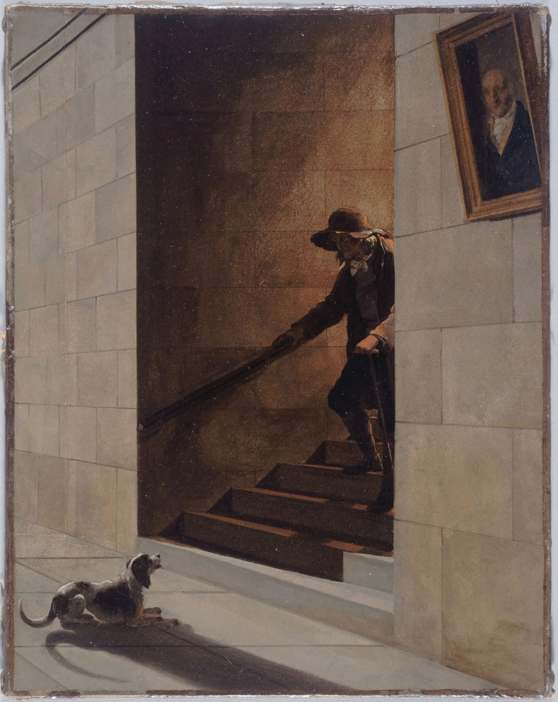 Zjazd ze schodów - Louis-Leópold Boilly