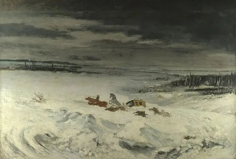 Pilność w śniegu - Gustave Courbet