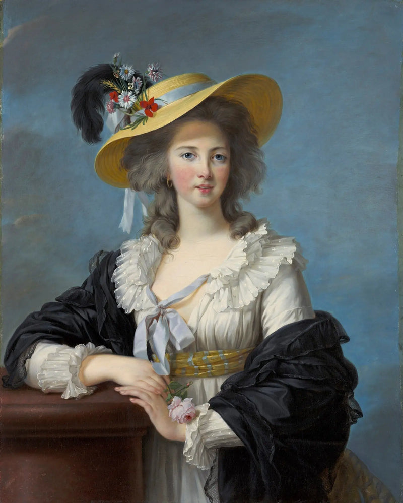 księżna Polignac w kapeluszu z słomy - Élisabeth Vigée Le Brun