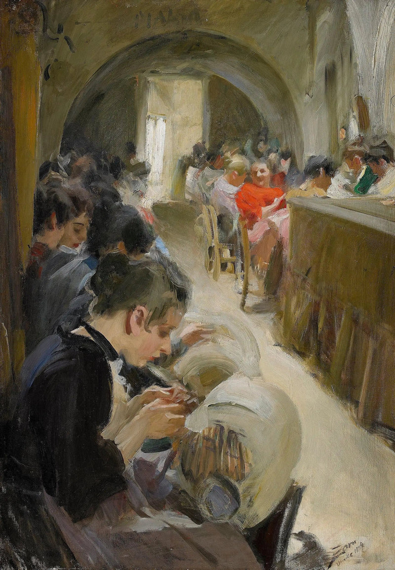 Produkcja koronki w Wenecji - Anders Zorn