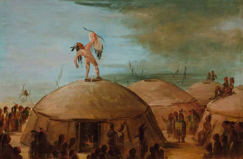 Produkcja deszczu u Mandan - George Catlin