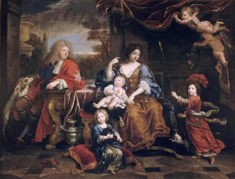 La famille du Grand Dauphin, Louis de France (1661-1711) - Pierre Mignard image 1 copie peinte à la main à l’huile