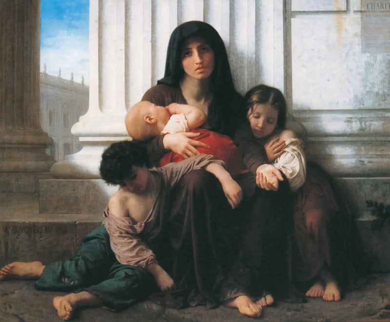 Rodzina ubogich (redukcja) - Bouguereau