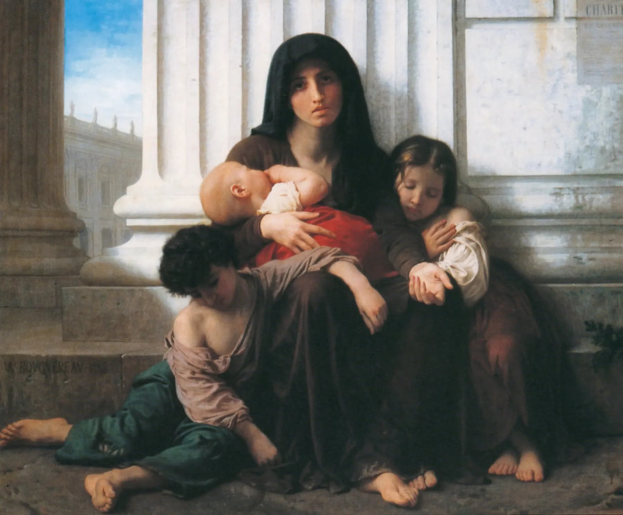 Rodzina ubogich (redukcja) - Bouguereau