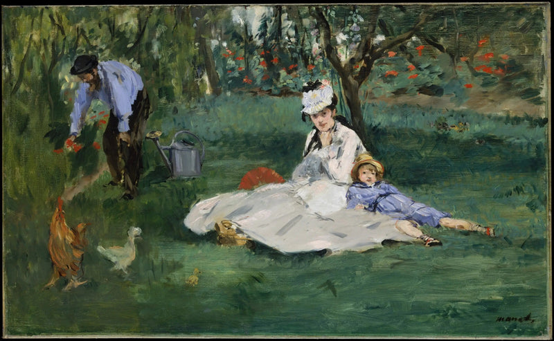 Rodzina Monet w ich ogrodzie w Argenteuil - Édouard Manet