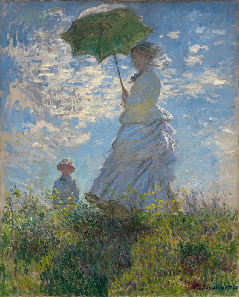 Kobieta z parasolką — Pani Monet i jej syn (spacer) - Claude Monet