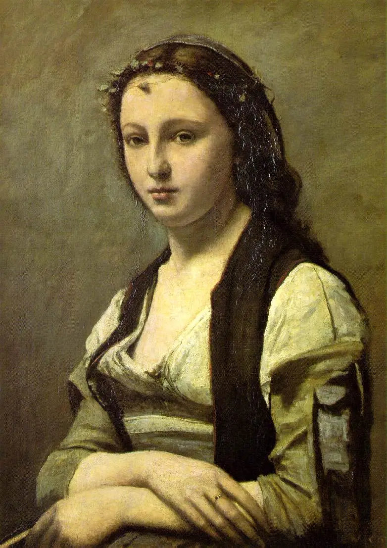 Kobieta z perłą - Jean-Baptiste Camille Corot