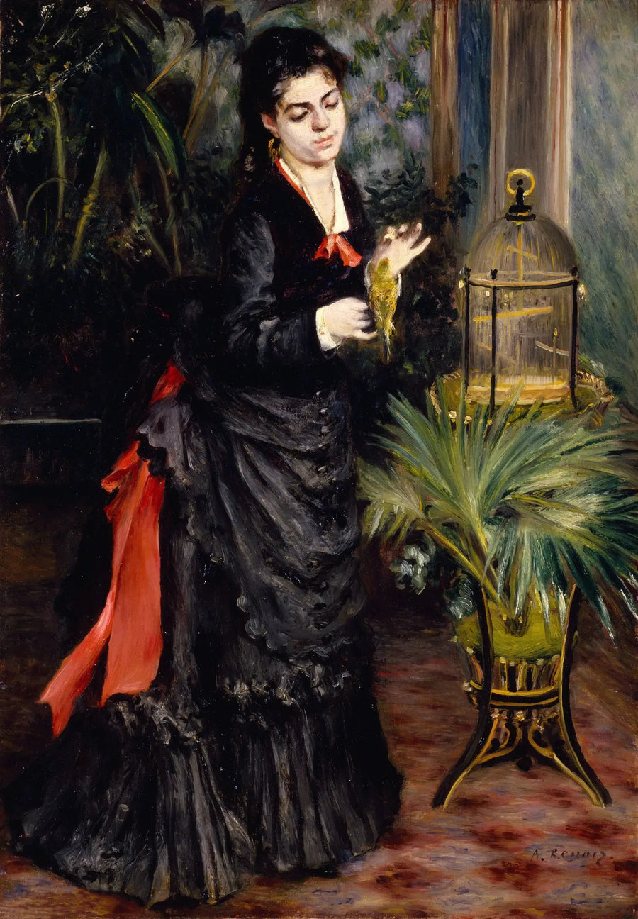 Kobieta z papużką - Pierre-Auguste Renoir