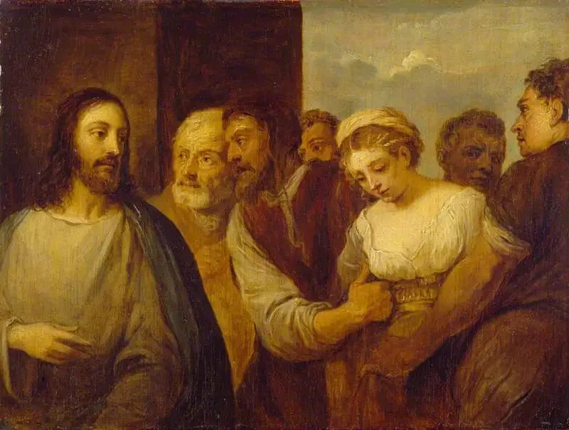 Kobieta zdradzająca (reprodukcja według Tycjana) - David Teniers Młodszy