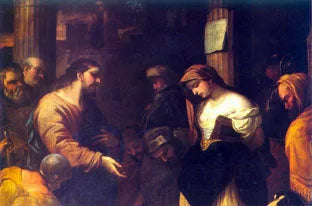 Kobieta cudzołożna - Luca Giordano