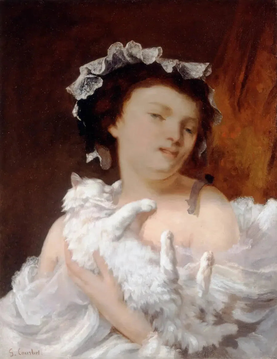 Kobieta z kotem - Gustave Courbet