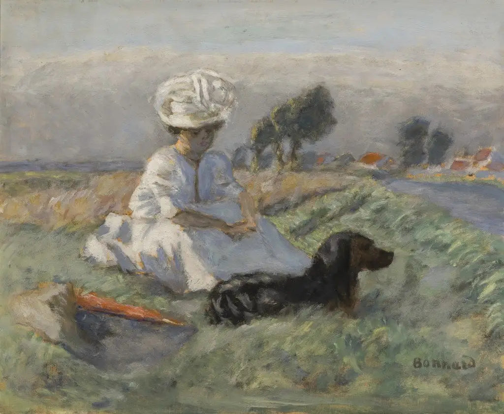 Reproduction du tableau « La femme au chien - Pierre Bonnard » par Alpha Reproduction en peinture à l’huile