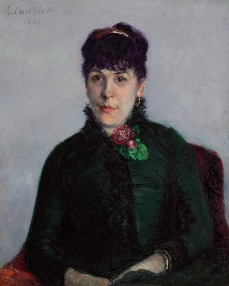Kobieta z różami - Gustave Caillebotte