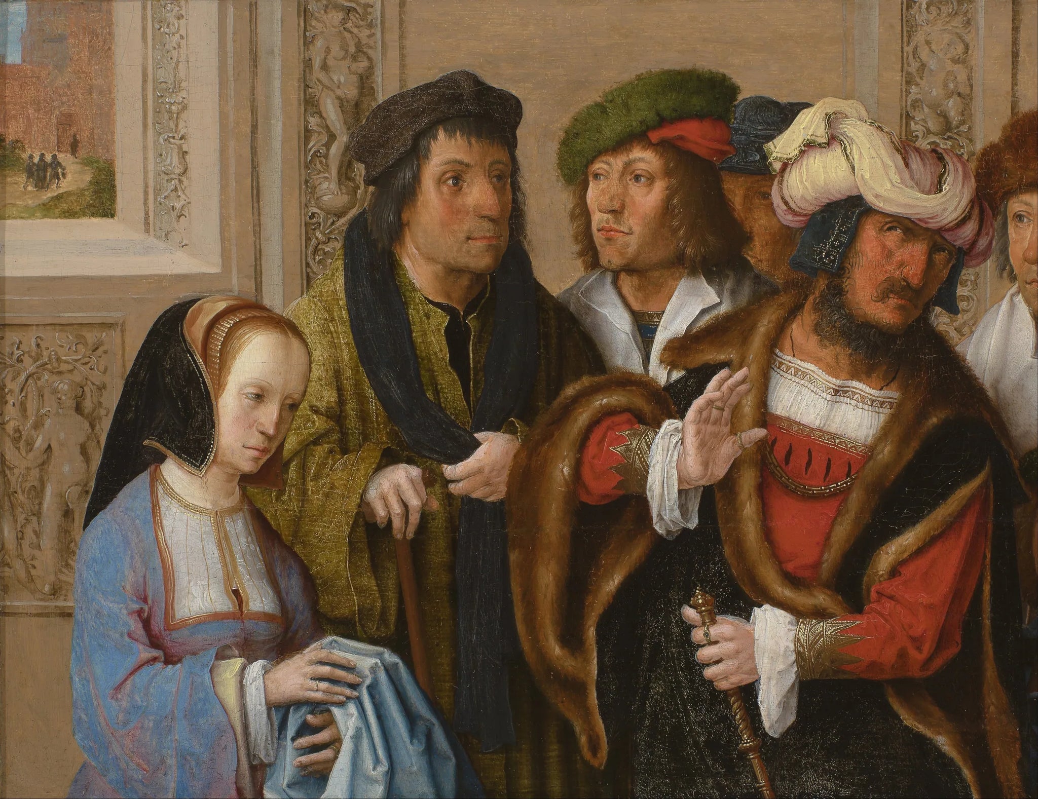 La femme de Potiphar exhibe le vêtement de Joseph - Lucas van Leyden image 1 reproduction réalisée par Alpha Reproduction