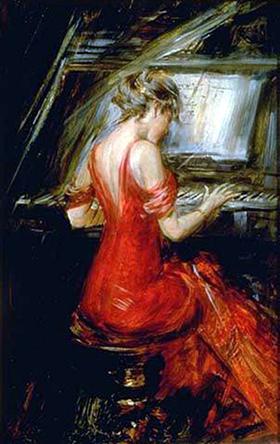 La femme en rouge - Giovanni Boldini - Alpha Reproduction