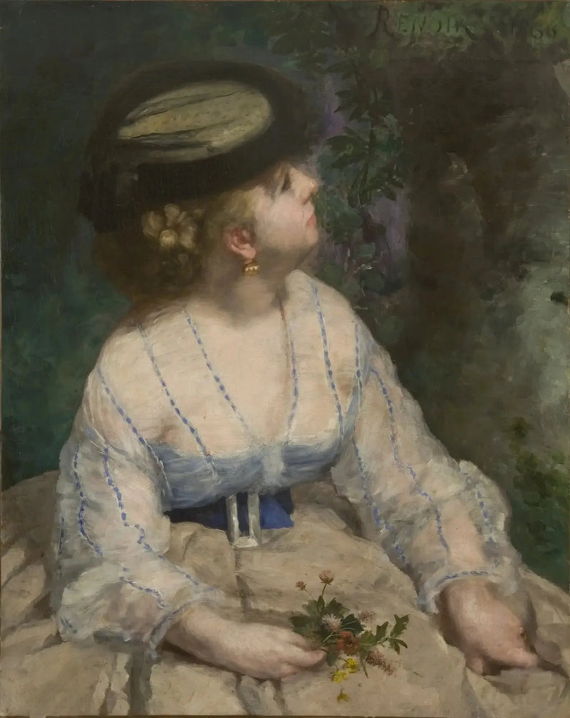Dziewczyna z ptakiem - Pierre-Auguste Renoir
