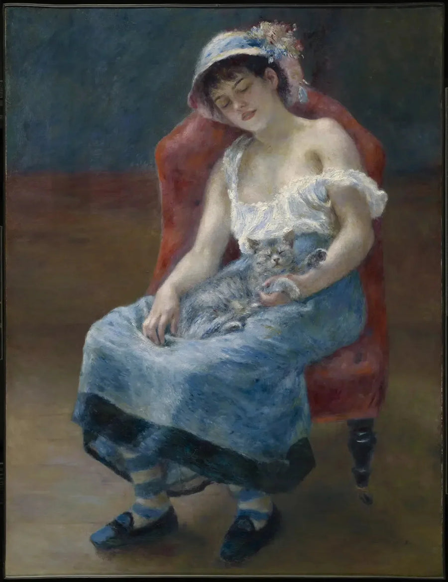 Dziewczyna z kotem - Pierre-Auguste Renoir