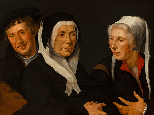 La fille prend congé de sa mère - Maarten van Heemskerck