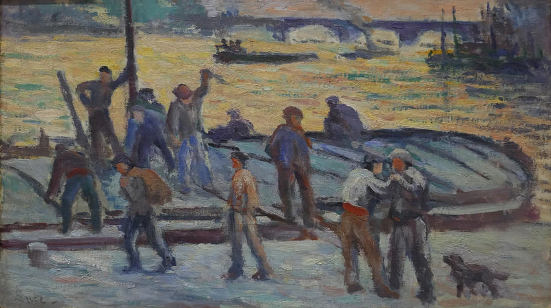 Koniec dnia. Tynk cementowy - Maximilien Luce
