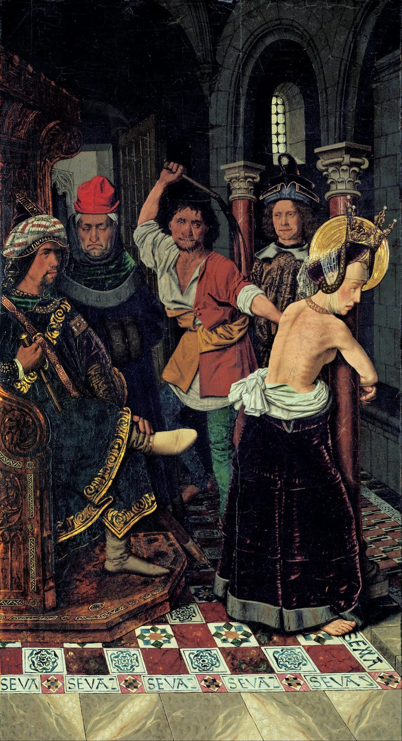 Biczowanie świętej Engracji - Bartolomé Bermejo