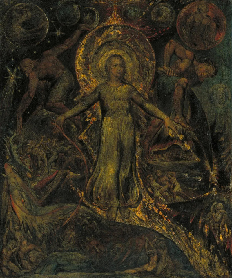 Duchowa forma Pitt prowadzącego Behemota - William Blake