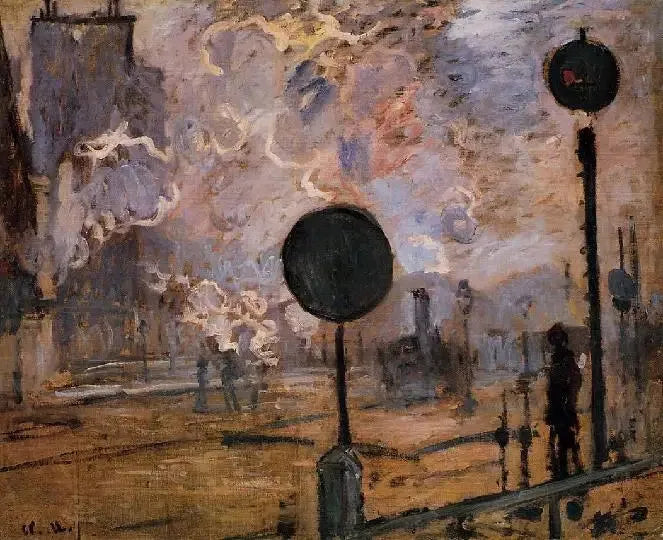 La Gare Saint-Lazare, sygnały - Claude Monet