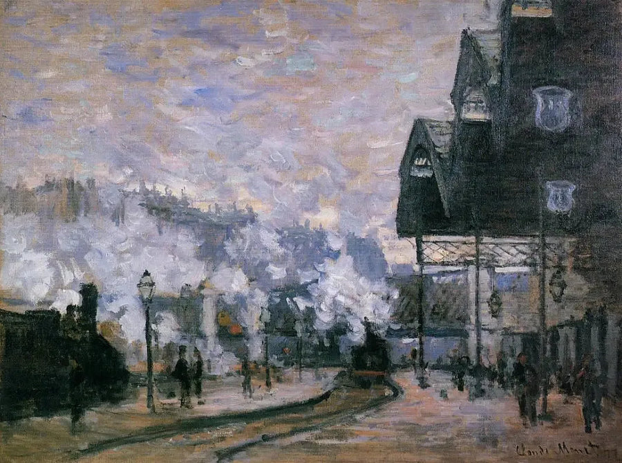 Stacja Saint-Lazare, widok zewnętrzny - Claude Monet