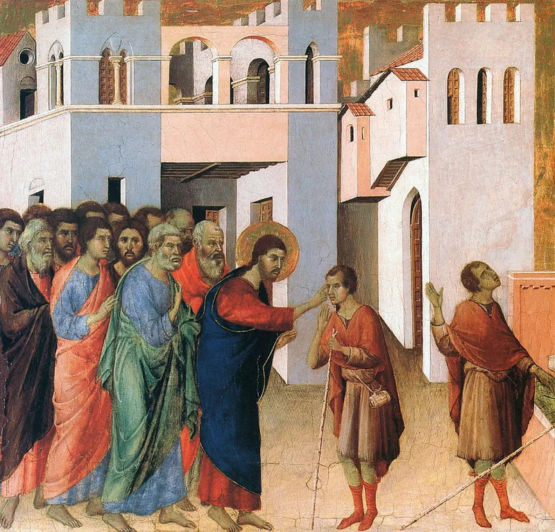 Uzdrowienie niewidomego mężczyzny - Duccio di Buoninsegna
