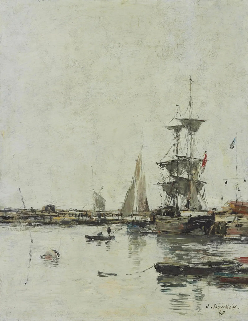 Molo w Trouville - Eugène Boudin