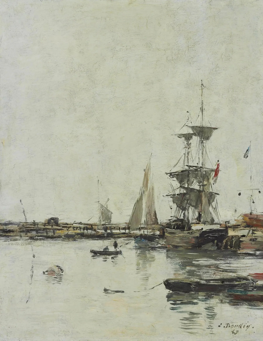 Molo w Trouville - Eugène Boudin