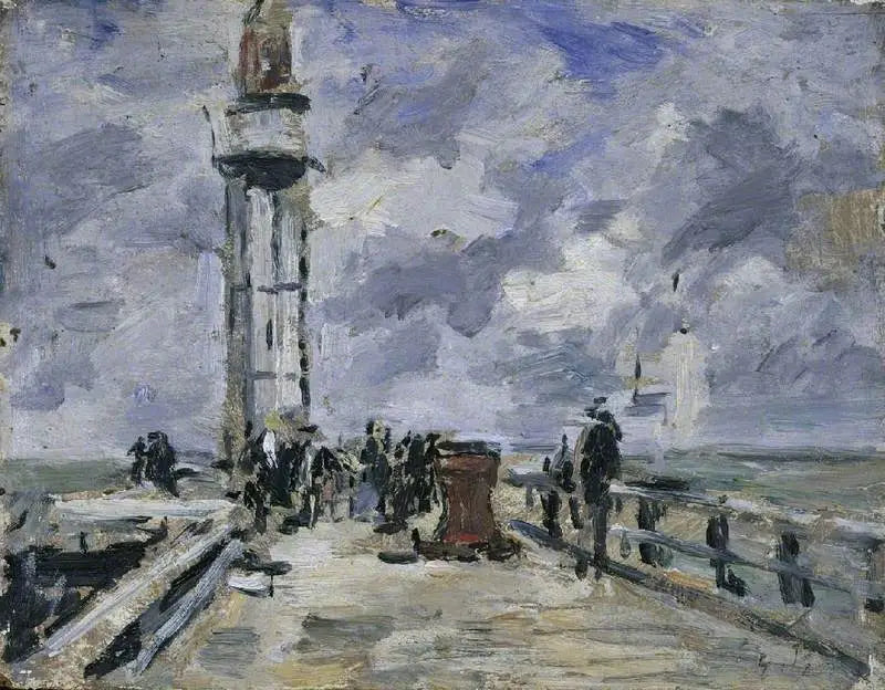 Molo i latarnia morska w Honfleur - Eugène Boudin