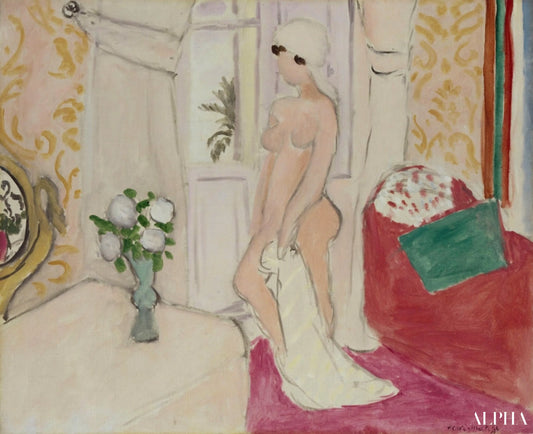 La jeune femme et le vase de fleurs - Matisse - Reproductions de tableaux et peintures haut de gamme
