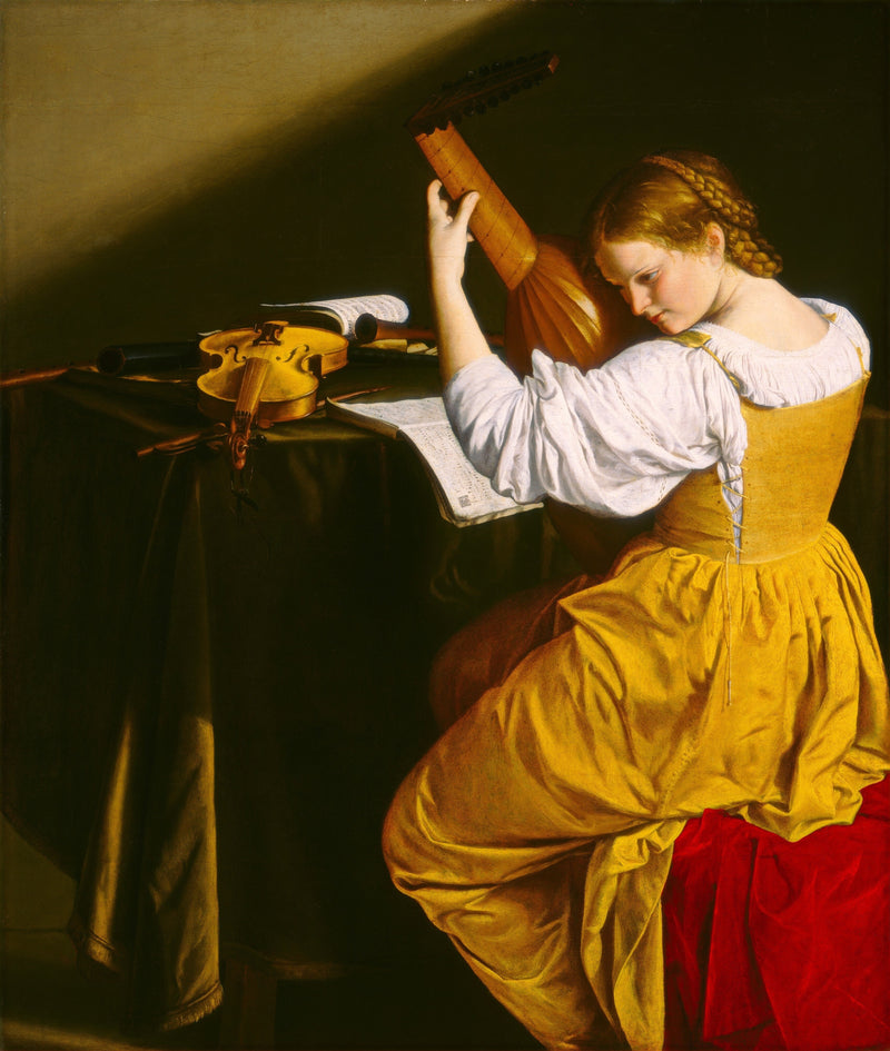 Grająca na lutni - Orazio Gentileschi