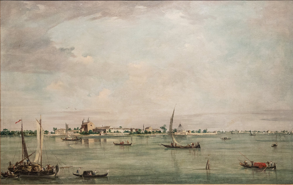 La lagune avec vue sur l’Isola della Certosa - Francesco Guardi image 1 reproduction de peinture à l’huile