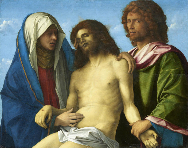 Lamentacja: Ciało Chrystusa trzymane przez Marię i świętego Jana / Pietà - Giovanni Bellini