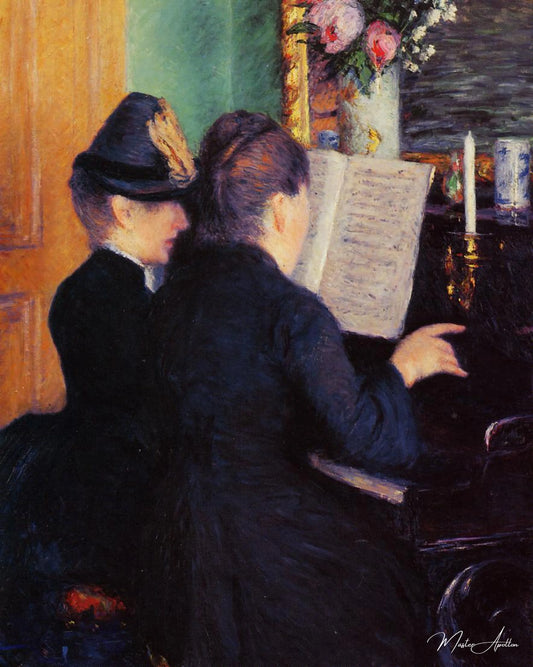 La leçon de piano - Caillebotte - Reproductions de tableaux et peintures haut de gamme