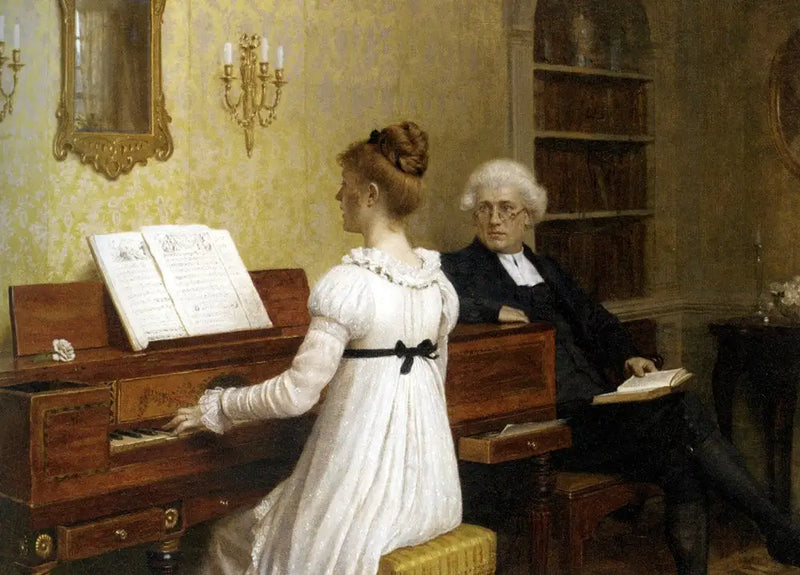 Lekcja gry na pianinie - Edmund Blair Leighton