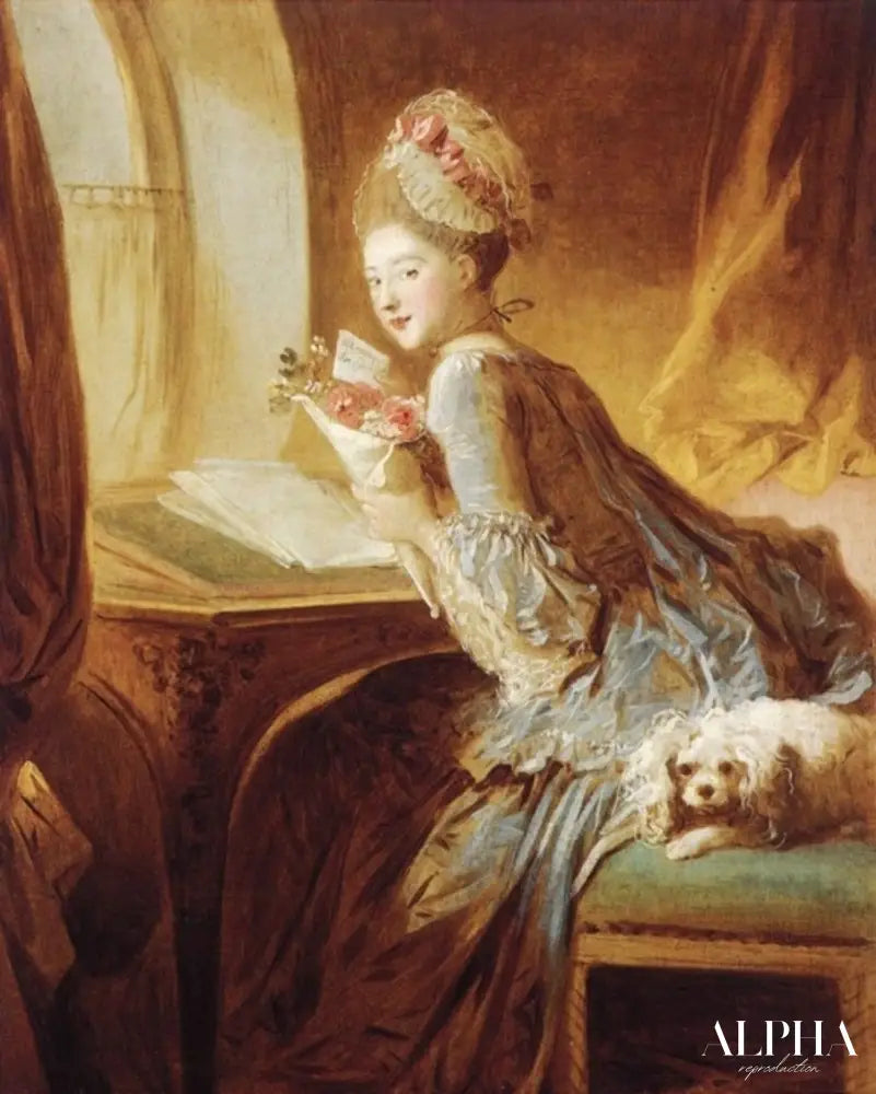 La lettre d'amour - Jean-Honoré Fragonard - Reproductions de tableaux et peintures haut de gamme