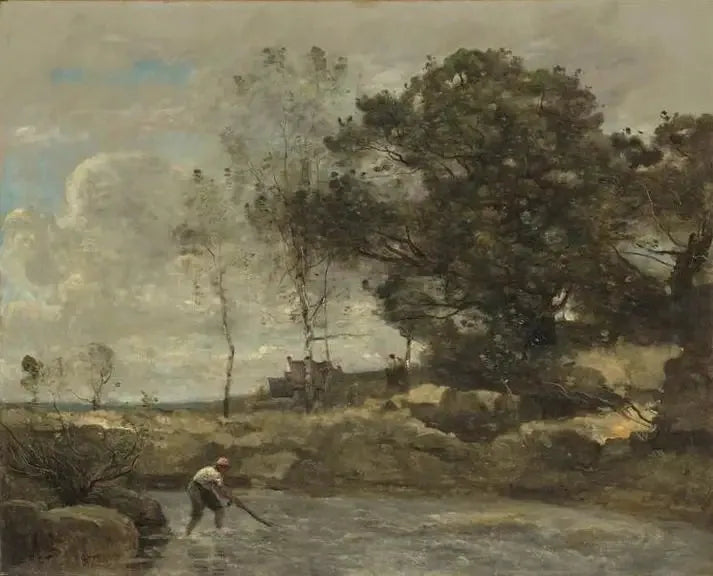 Podniesienie sieci - Jean-Baptiste Camille Corot